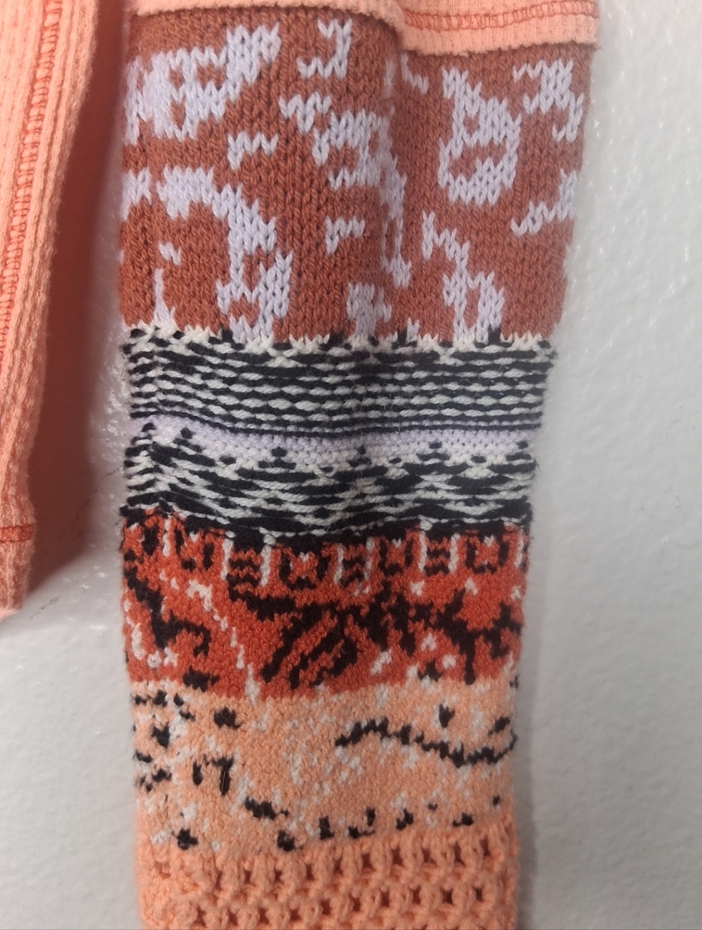 Free people In The Mix Cuff Crochet Knit Top Thermal Desert Orange Bohemian Sz M - Picture 8 of 15